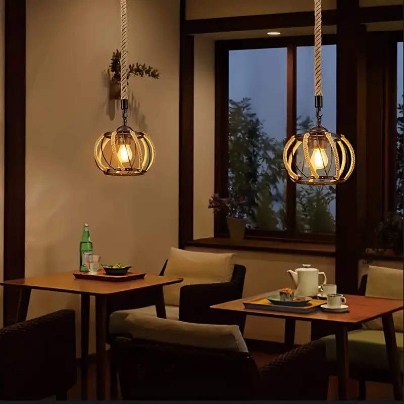 Hanglamp Industrieel Gevlochten Touw IJzeren Design