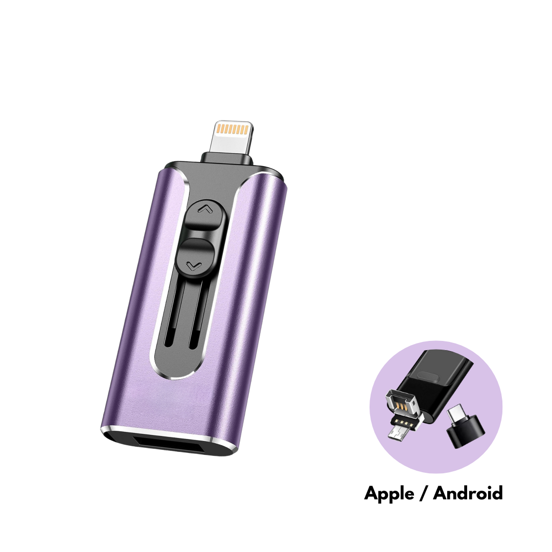 USB Backup Stick 4-in-1 voor Telefoon en Computer