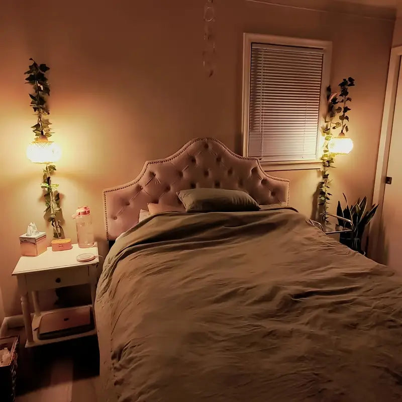 Bamboe Wandlamp Dimbaar met Stekker en Natuurlijk Design