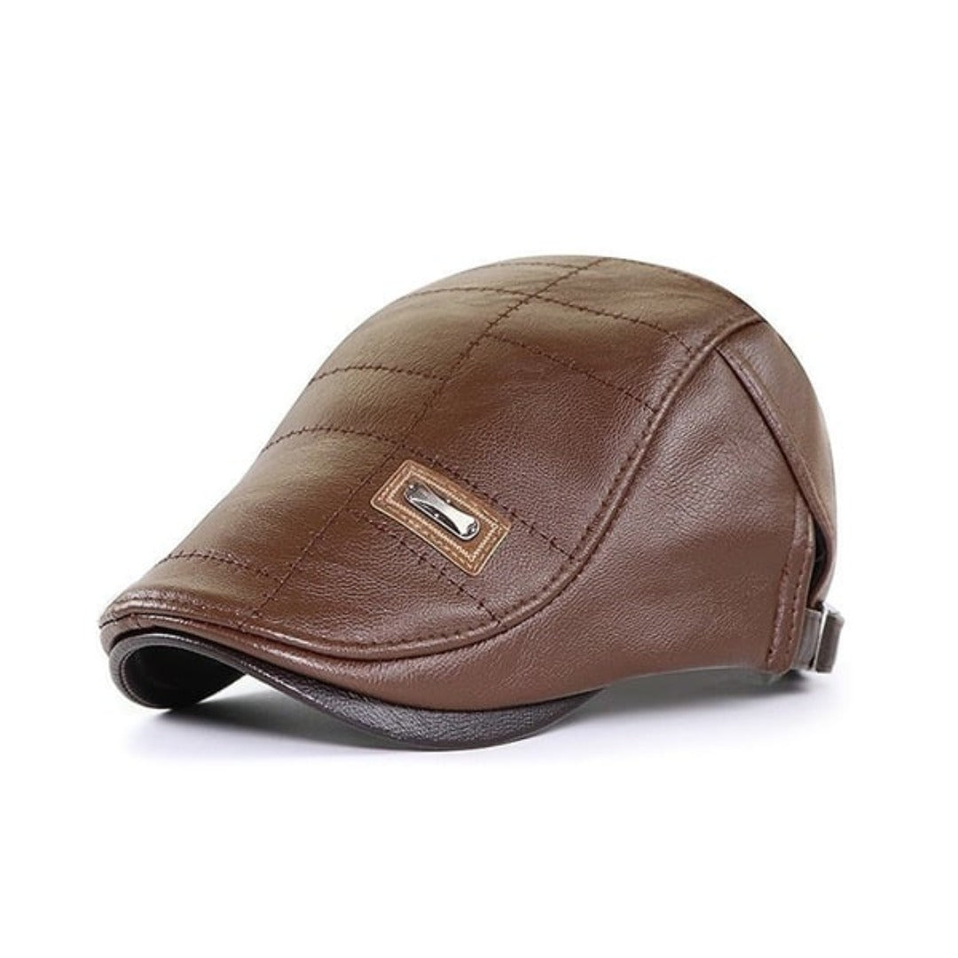 Leren Baret Hoed voor Mannen Retro Stijl