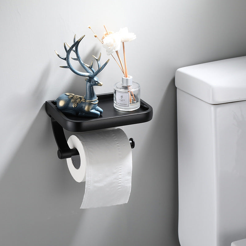 Zwarte Wandtoiletrolhouder Nagelvrij voor Badkamer