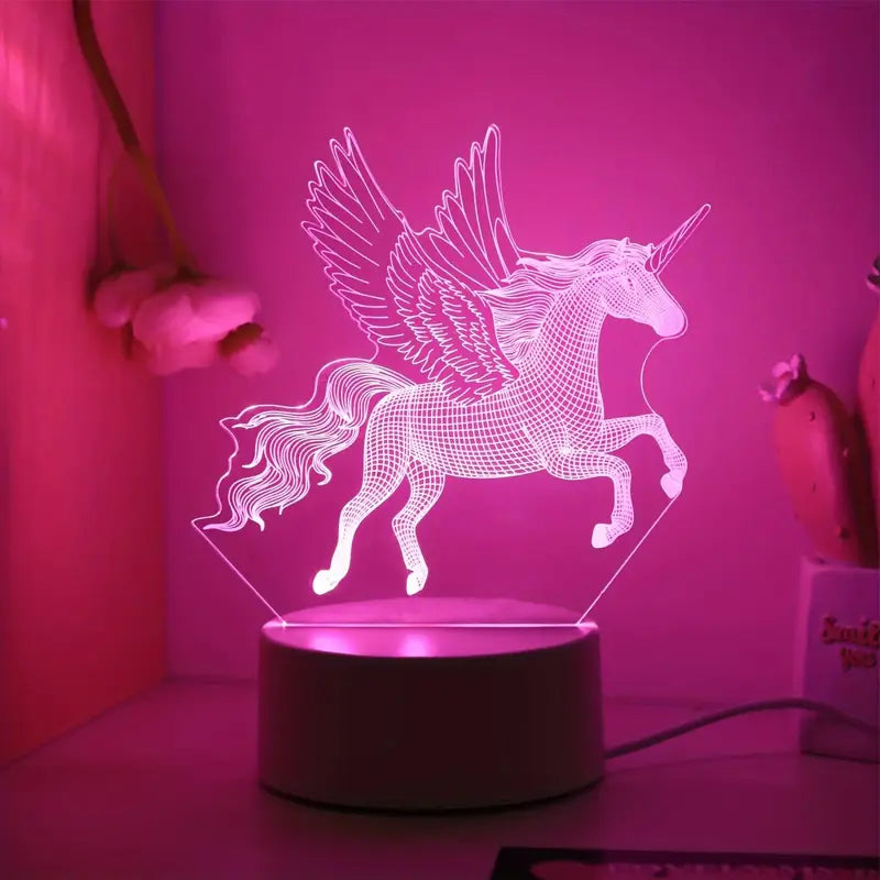 Eenhoorn Nachtlampje USB Roze Kindervriendelijk Tafellampje