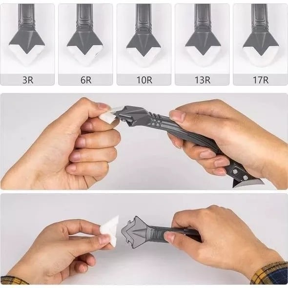 Siliconen Schraper Set 5-in-1 Multifunctioneel Gereedschap voor Afdichtingen