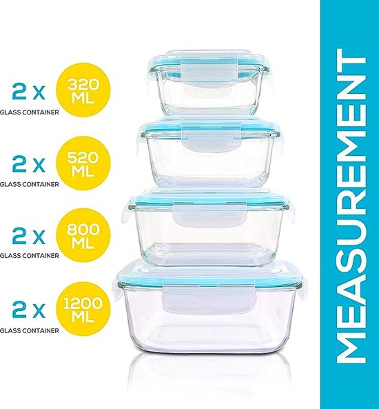 Glas Lunchbox Bento van Borosilicaat Glas Vakuum Isolatie