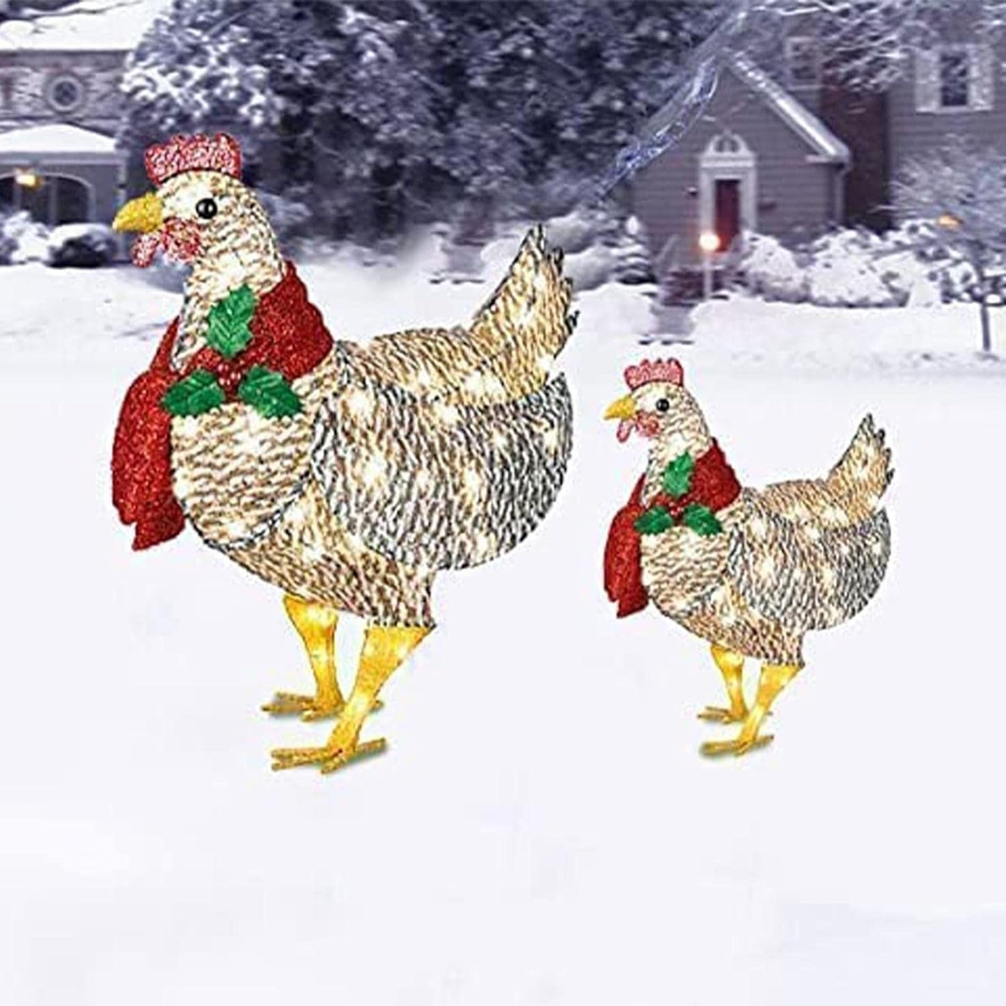 Kerstkip LED Lichtfiguur met Sjaal voor Binnen en Buiten