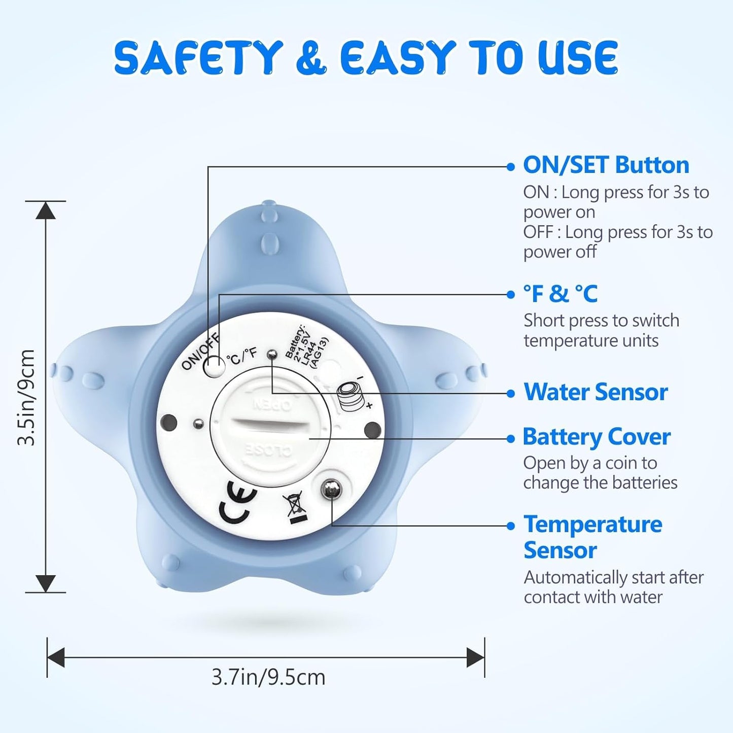 Baby Badthermometer Digitaal met Kleurendisplay en Waarschuwing