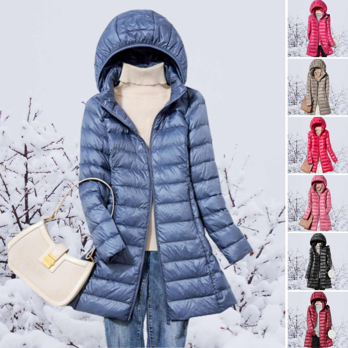 Dames Winterjas Warm Met Kap