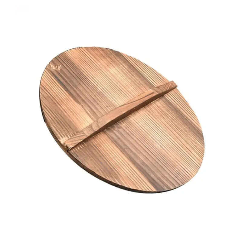 Handgemaakte IJzeren Wok met Houten Deksel Premium Kwaliteit