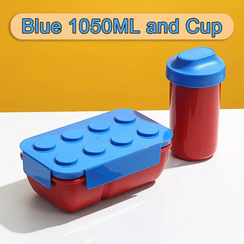 Lunchbox Dubbelwandig Met Bouwblok Design voor School en Werk