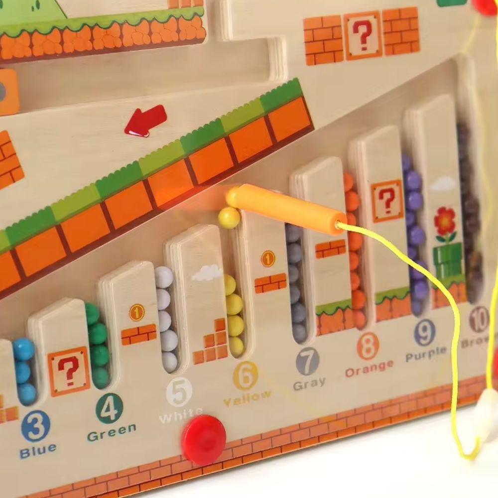 Houten Magnetisch Labyrint Speelgoed voor Kinderen met Cijfers en Kleuren