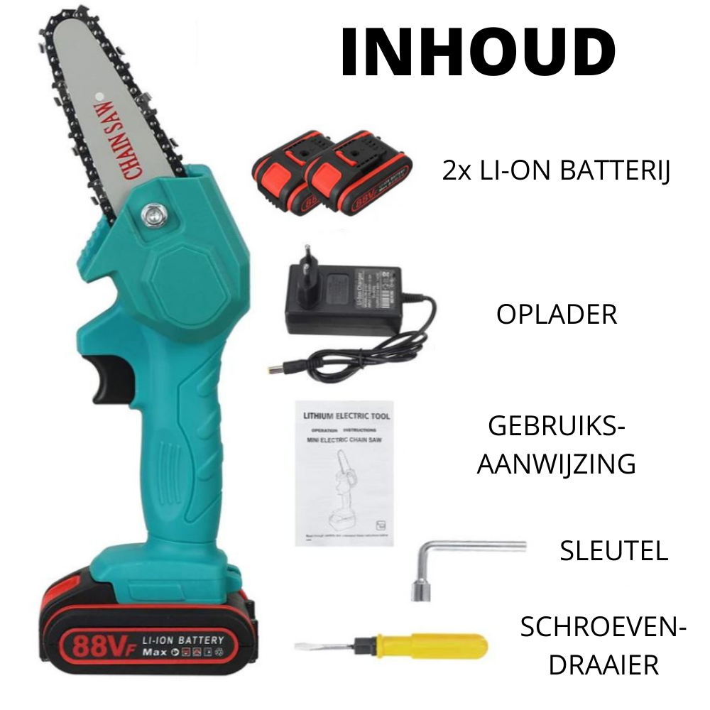 Accu Kettingzaag Handzaag Compact voor Snoeien en Tuinonderhoud