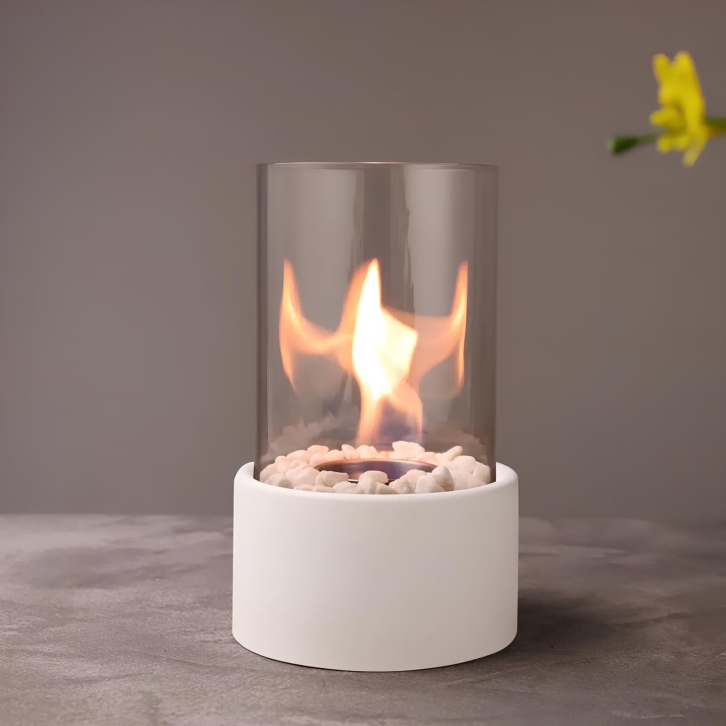 Olielamp Glas Decoratief met Steentjes en Veiligheidsschakelaar