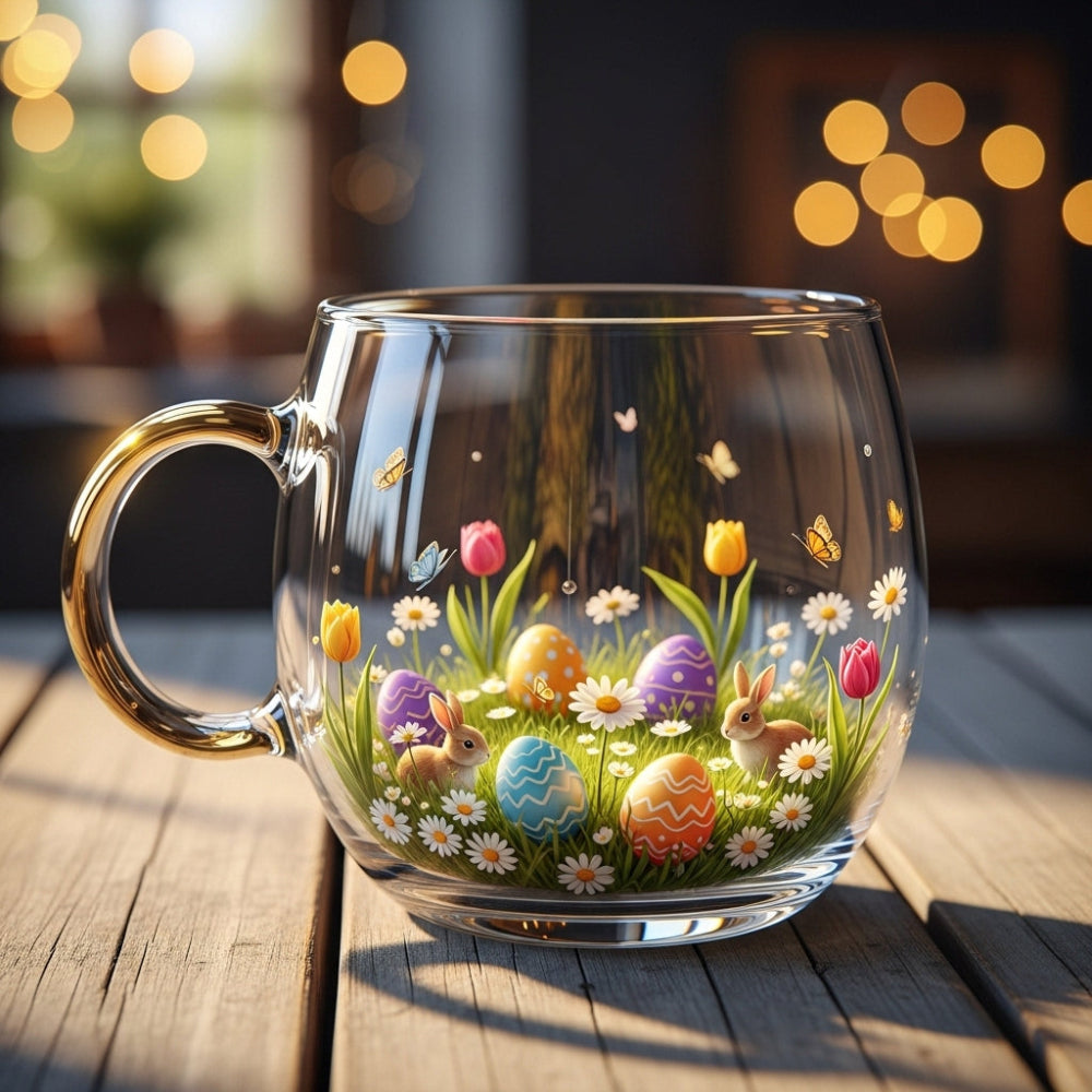 Kerst Koffiemok Glas met Winter Design