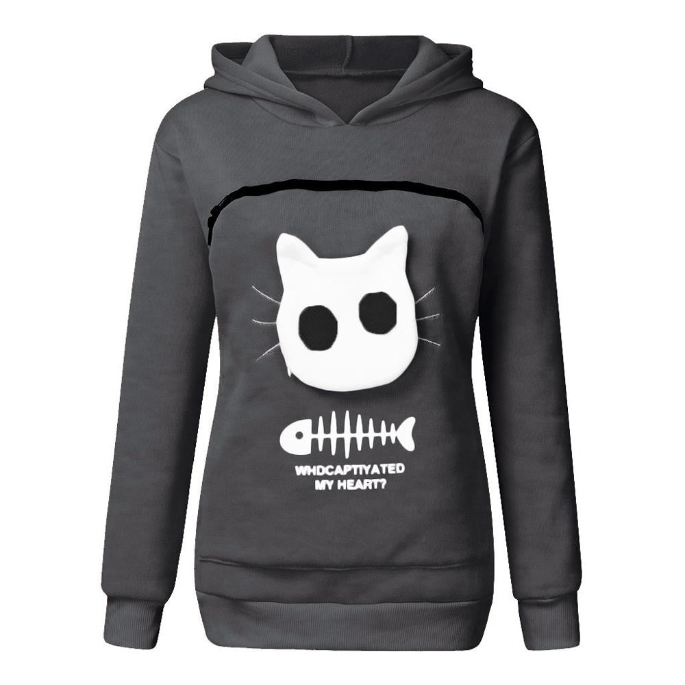 Dierenliefhebbers Sweater met Kangoeroezak en Verwijderbare Voering