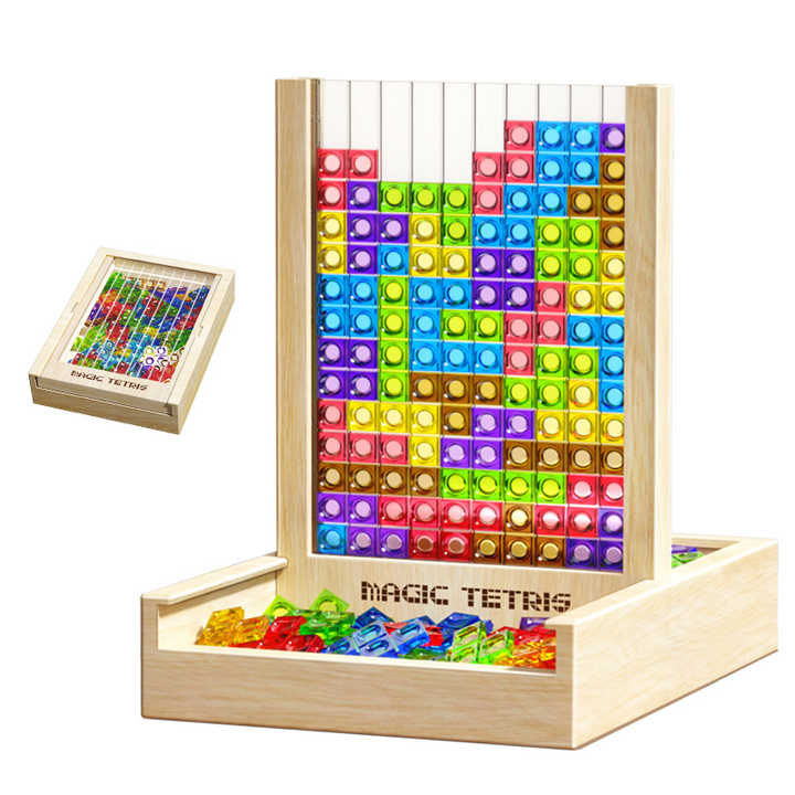 Houten Tetris Spel Klassiek Strategisch Speelgoed