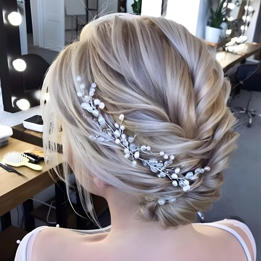 Valentijnsdag Haarsieraad met Parels Elegant Haarclip