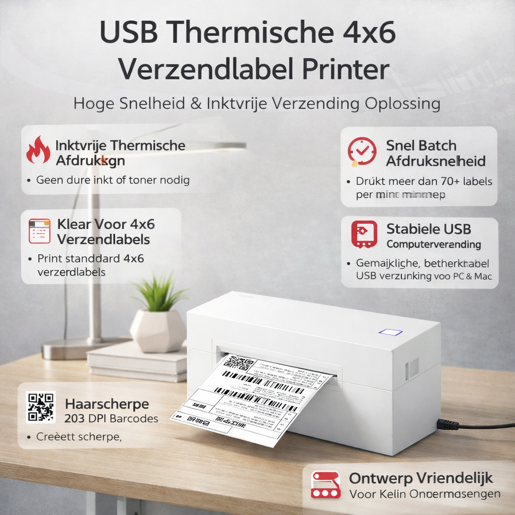 Thermische Labelprinter USB voor Verzendlabels