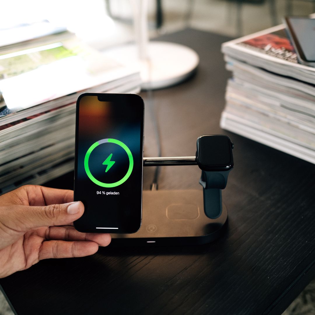 Draadloze Oplader 3-in-1 voor Smartphone, Smartwatch en Oordopjes