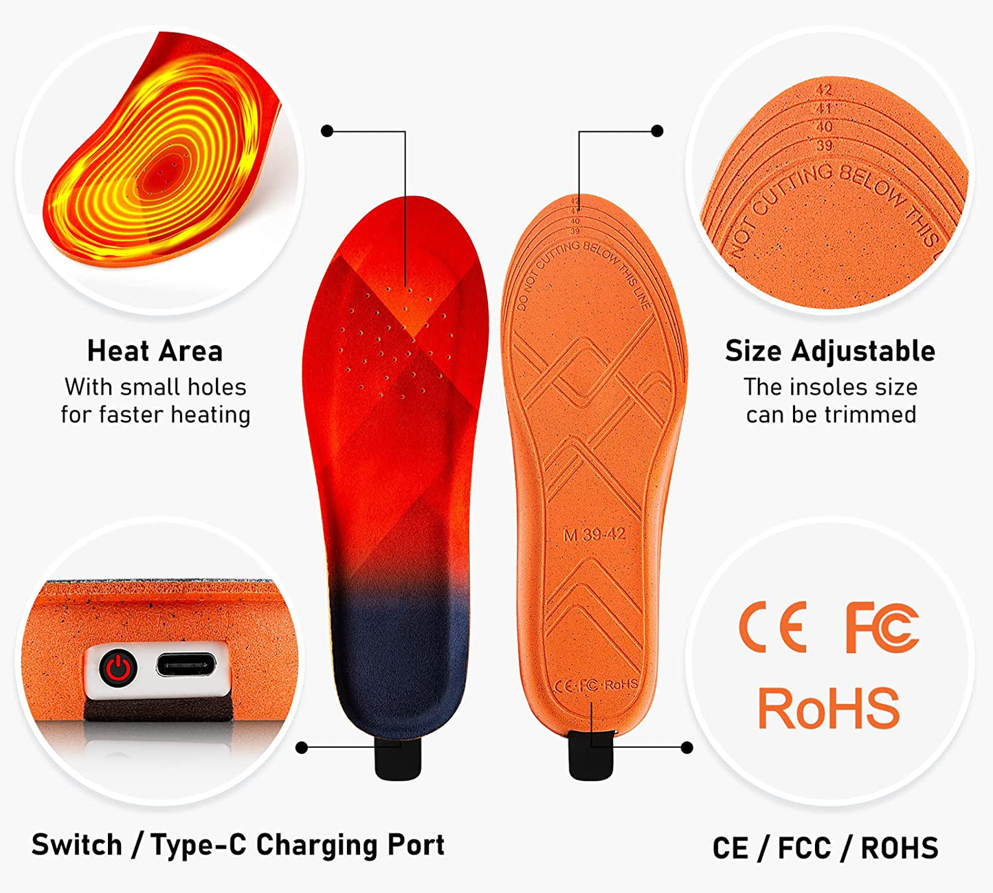 Marcherelle™ – Draadloze oplaadbare verwarmde inlegzolen 6
