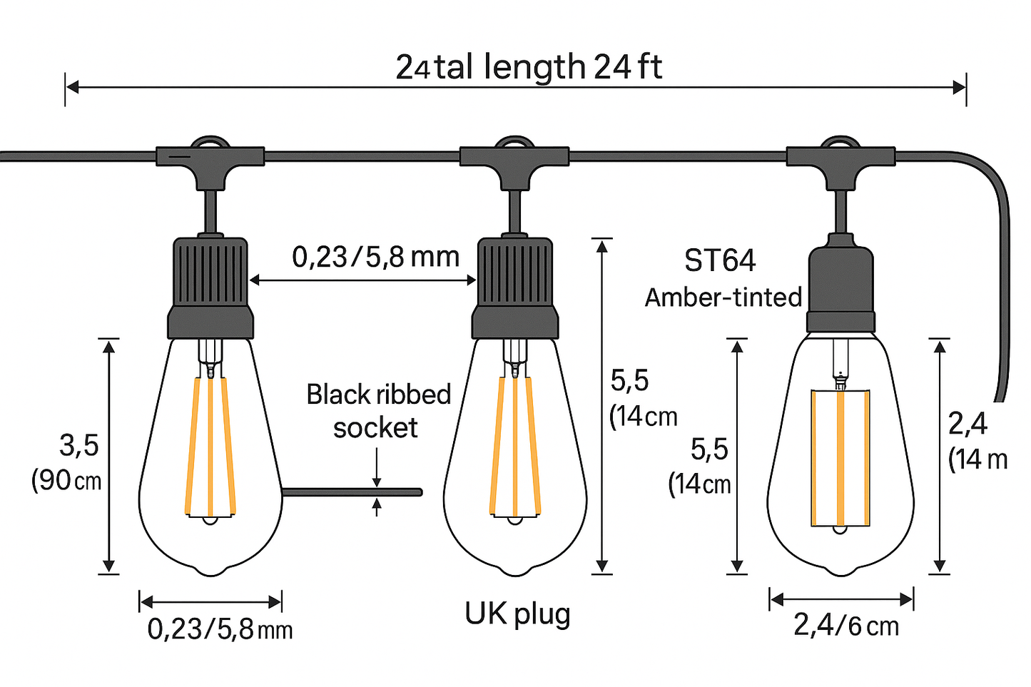Buitenverlichting 25 LED Lampen Waterdicht IP65 7 Meter