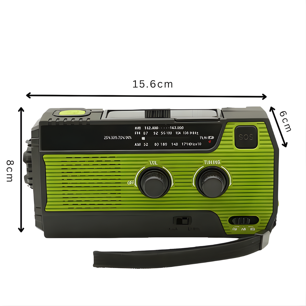 Zonne Radio Handzwengel Weerbericht Powerbank Oplaadbaar