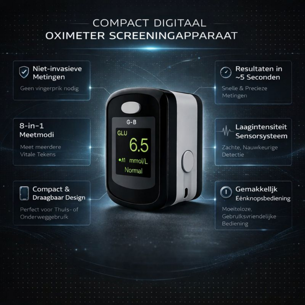 Pols Oximeter Meetapparaat Bloeddrukmeter voor Thuisgebruik