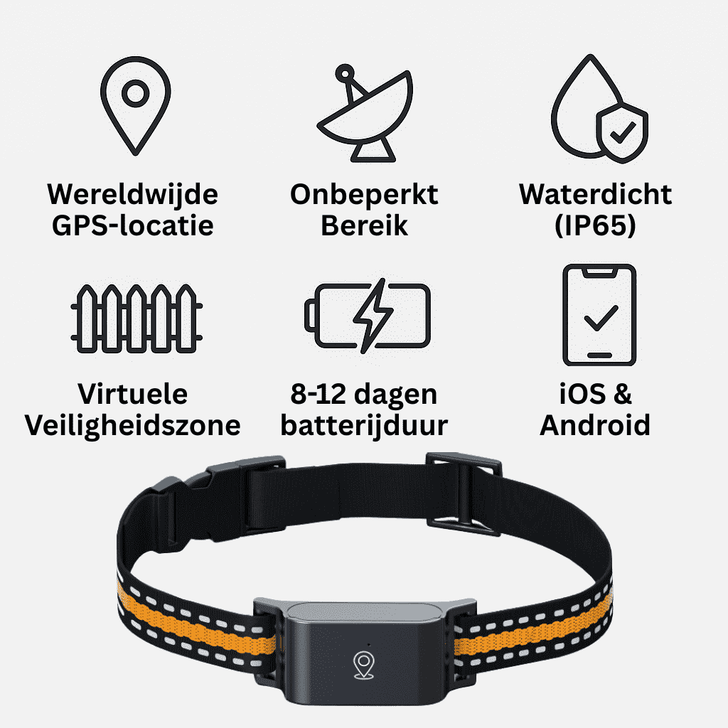 PawSecure™ – GPS Halsband Kat Zonder Abonnement, Nauwkeurige & Onbeperkte Tracking