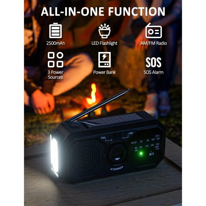 PowerSurvivor™ Draagbare Solar Noodradio – Met Powerbank & Dynamo