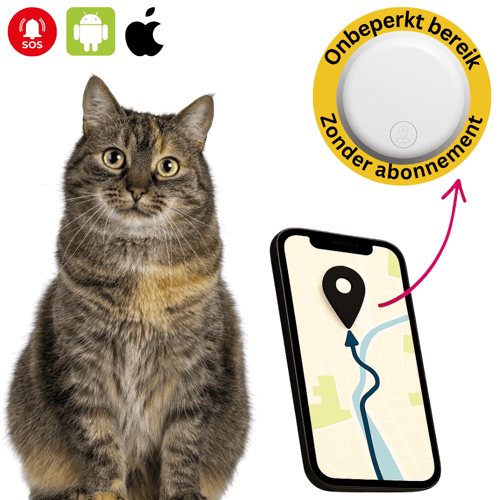 PurrLocate™ – GPS Tracker Kat Zonder Abonnement met Realtime Locatie & Veiligheidszone