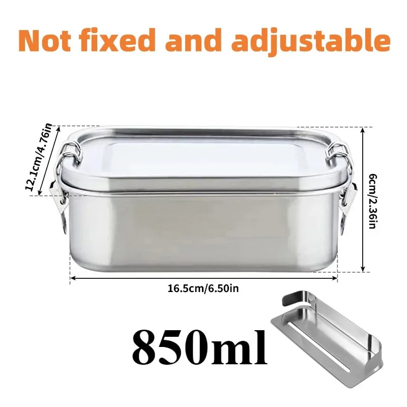 RVS Lunchbox 800ml Lekvrij met Compartimenten Vaatwasserbestendig
