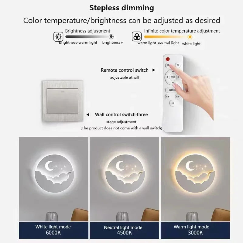 LED Wandlamp Maan en Sterren voor een Magische Sfeer