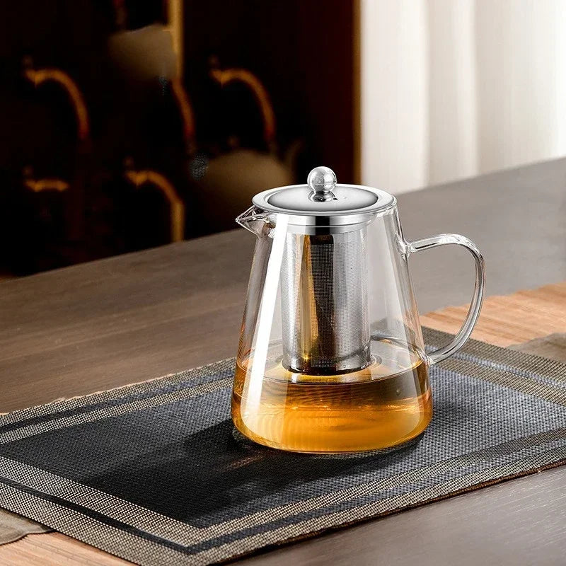 Glazen Theepot met Theefilter, 450-950ml, Hittebestendig