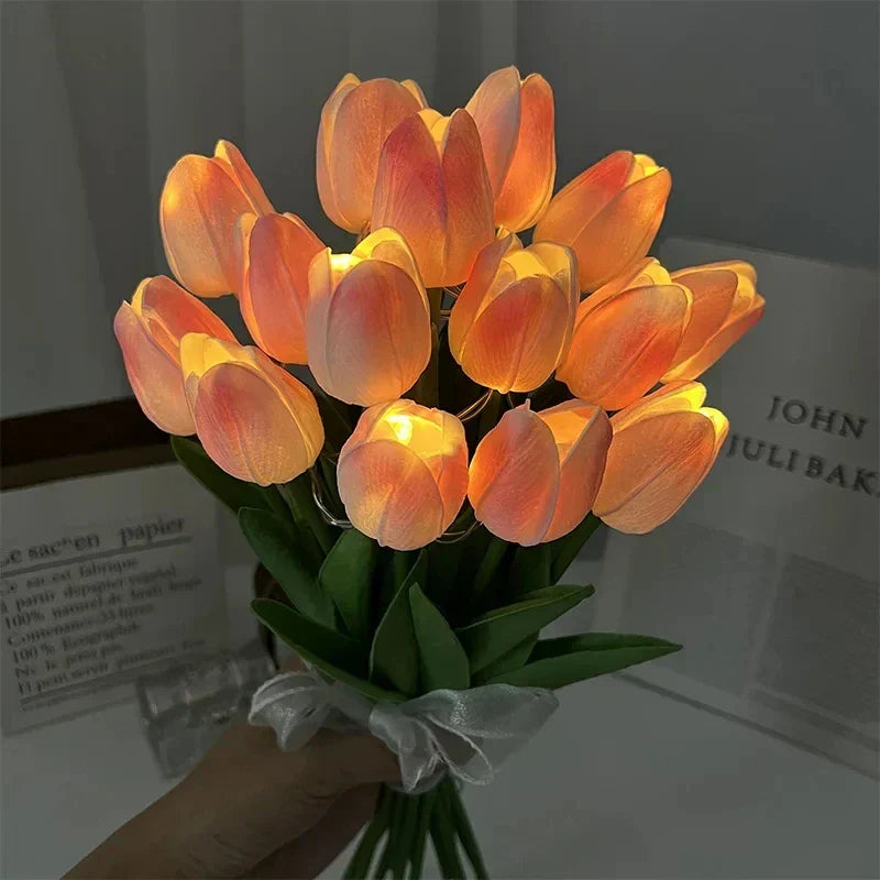 Tulpen Nachtlamp LED Draagbaar Warm Wit Licht Decoratie