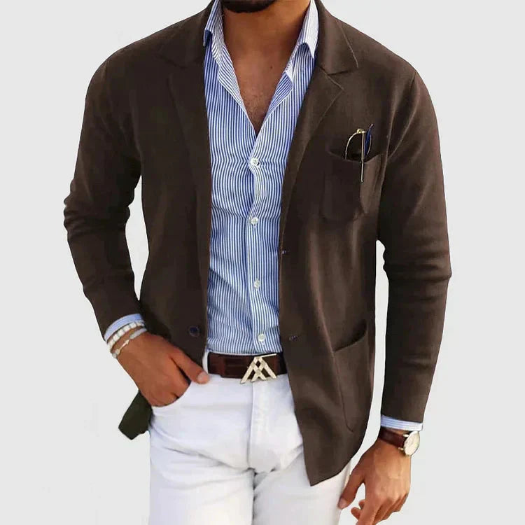 Heren Blazer Elegant met Reverskraag en Knopen