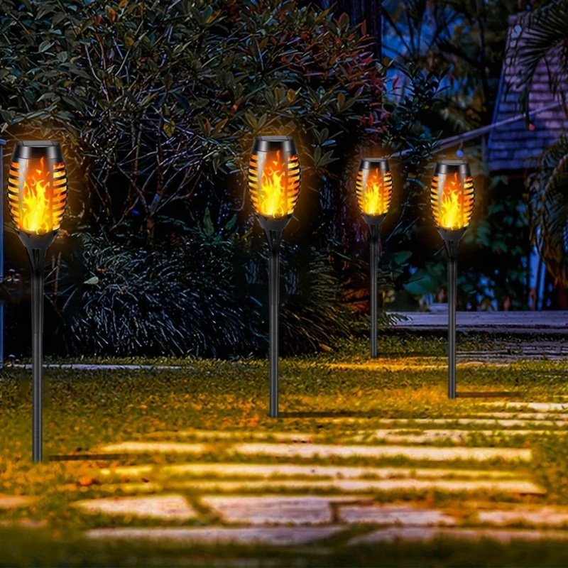 Solar LED Tuinlampen Flikkerend Vuur Effect Set van 4/8/12