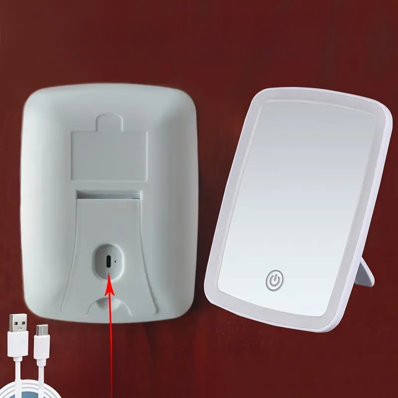 LED Make-uplamp Draagbaar met Spiegel en USB Oplader