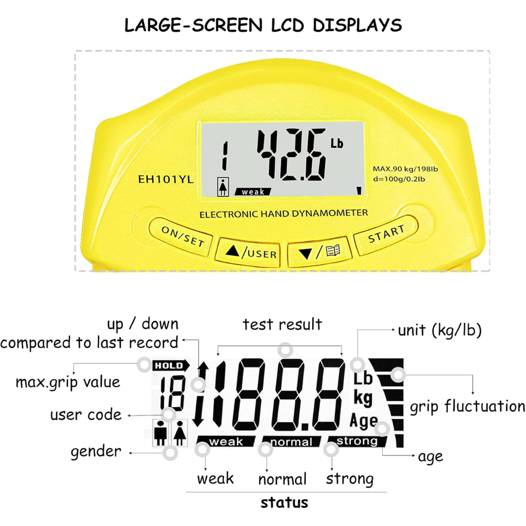 Handkrachtmeter Digitale Gripmeter tot 90 kg Nauwkeurig