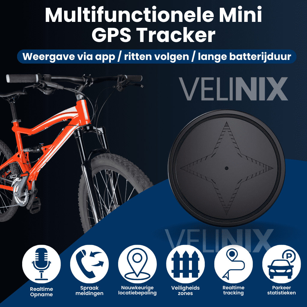 Velinix™ – Fiets GPS Tracker Zonder Abonnement, Discreet & Precies