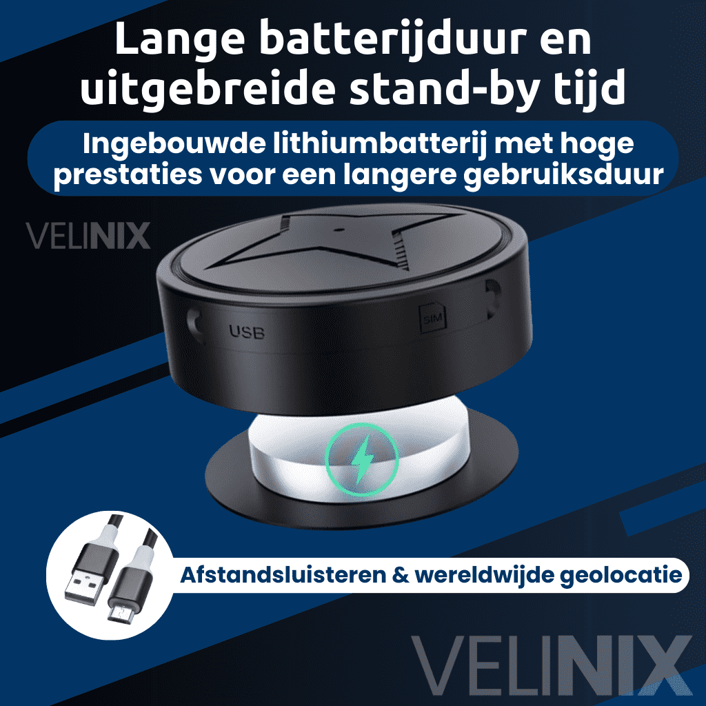 Velinix™ – Fiets GPS Tracker Zonder Abonnement, Discreet & Precies