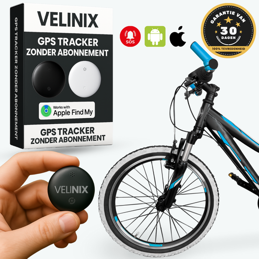 Velinix™ – GPS Tracker Fiets Zonder Abonnement, Compatibel met Android & iOS