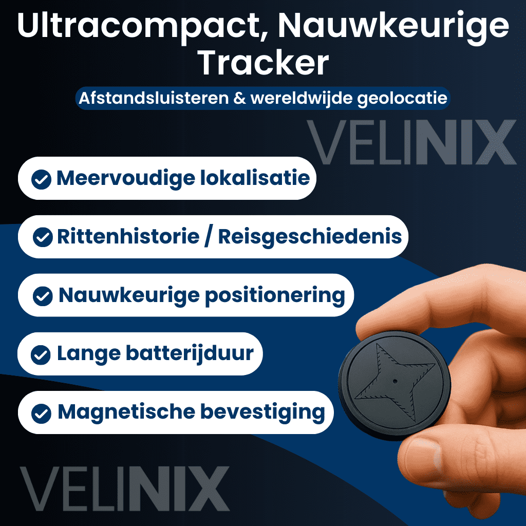 Velinix™ – GPS Tracker Kinderen Zonder Abonnement, Compact & Nauwkeurig