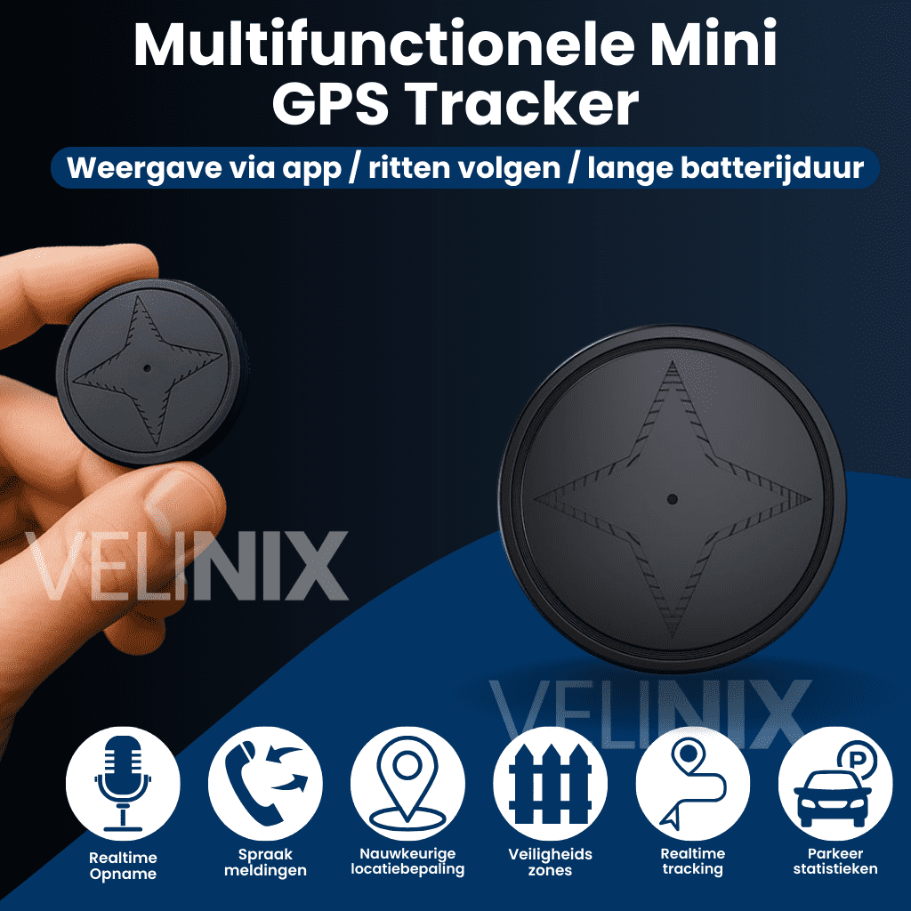 Velinix™ – GPS Tracker Kinderen Zonder Abonnement, Compact & Nauwkeurig