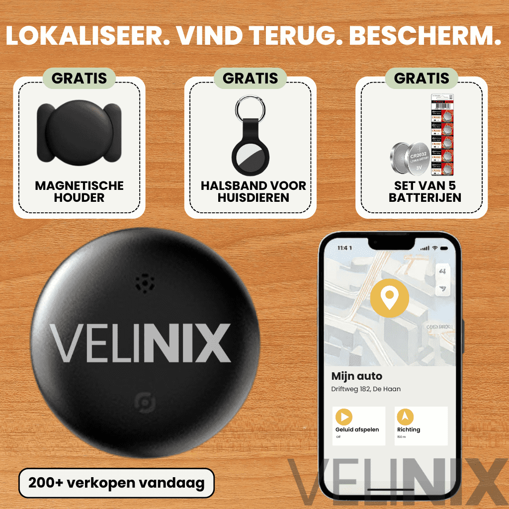 Velinix™ – GPS Tracker Zonder Abonnement, iOS Zoek mijn