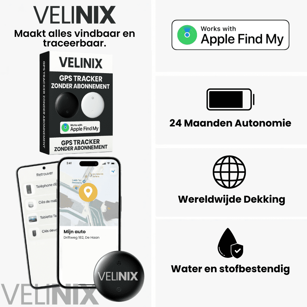 Velinix™ – GPS Tracker Zonder Abonnement, iOS Zoek mijn