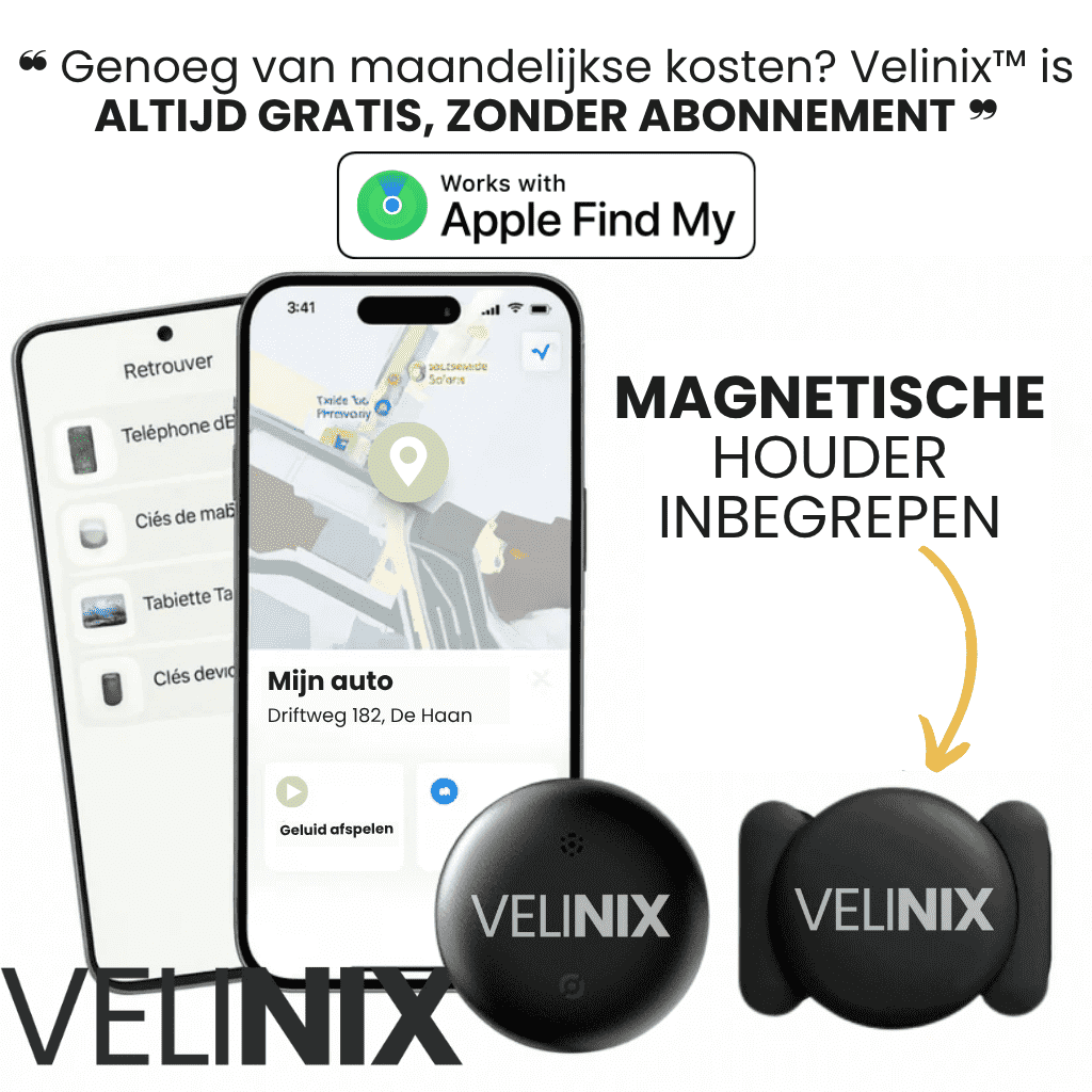 Velinix™ – GPS Tracker Zonder Abonnement, iOS Zoek mijn