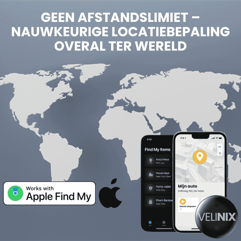 Velinix™ – GPS Tracker Zonder Abonnement, iOS Zoek mijn