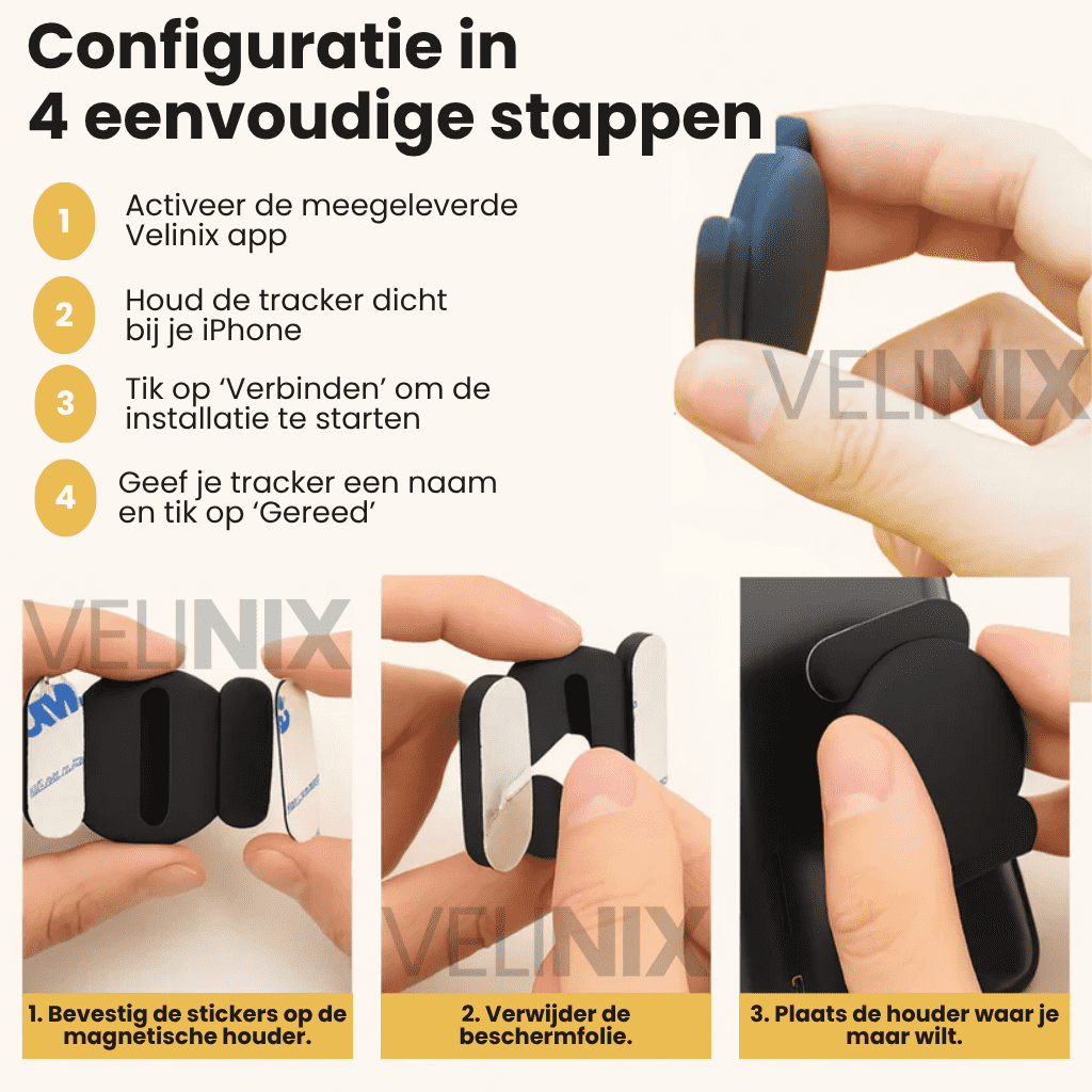 Velinix™ – GPS Tracker Zonder Abonnement, iOS Zoek mijn