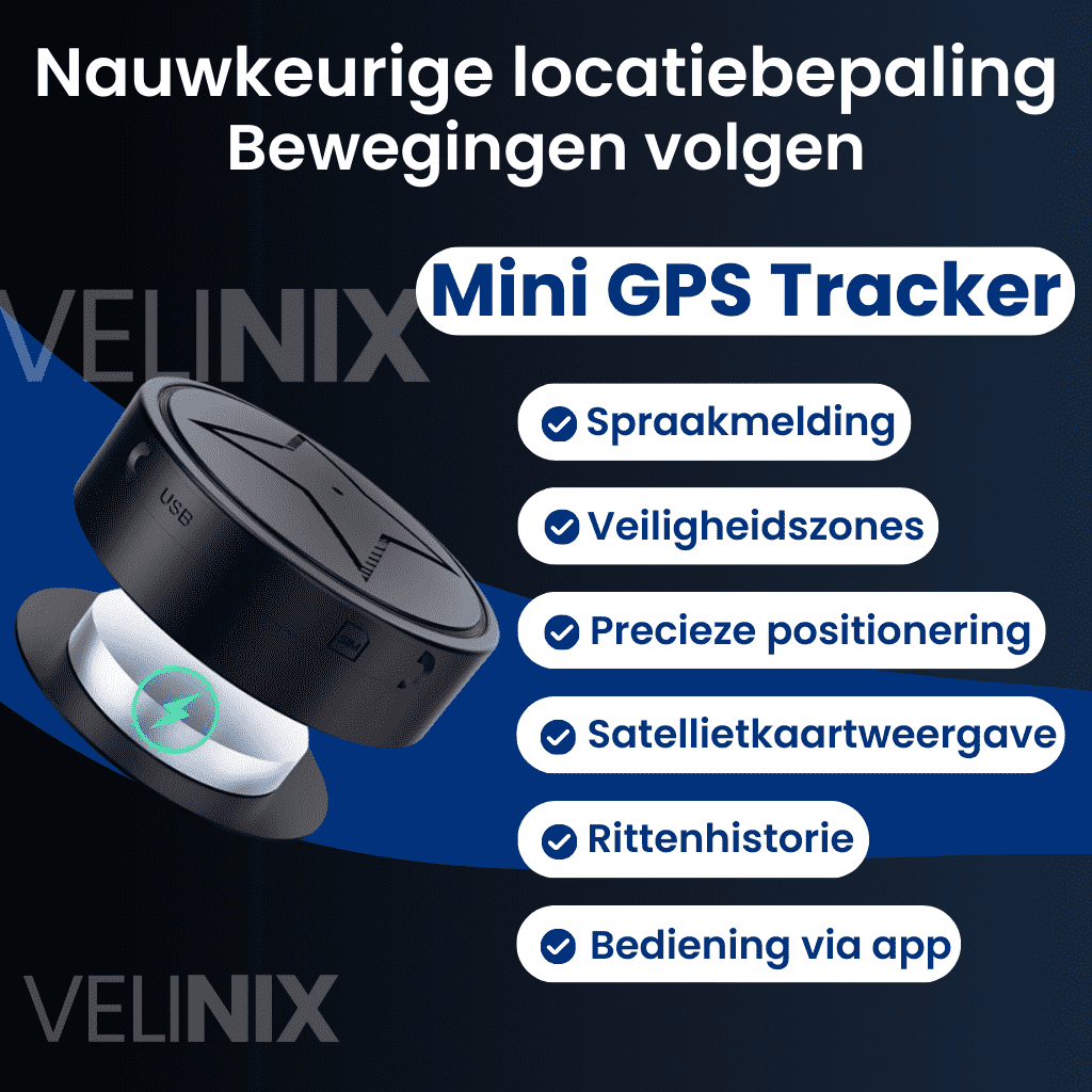 Velinix™ – Motor GPS Tracker Zonder Abonnement, Compact & Nauwkeurig