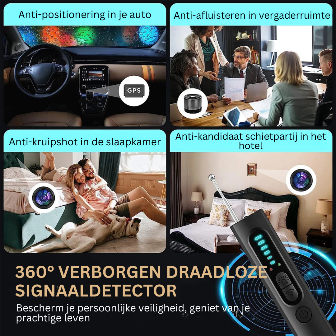 Detectieapparaat voor Verborgen Camera's en GPS Trackers