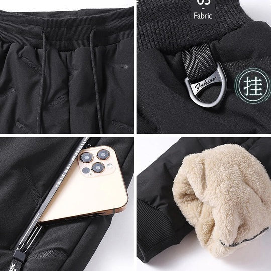 Heren Fleece Broek Dubbele Laag Stijlvol Warm